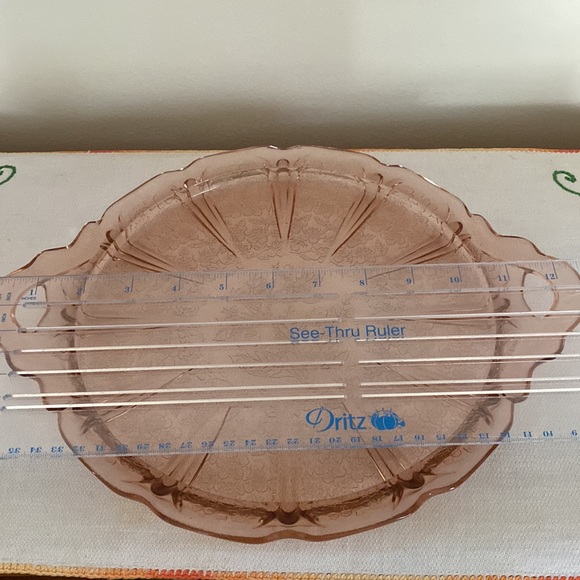 VTG Pink Depression Glass Platter - Picture 9 of 9